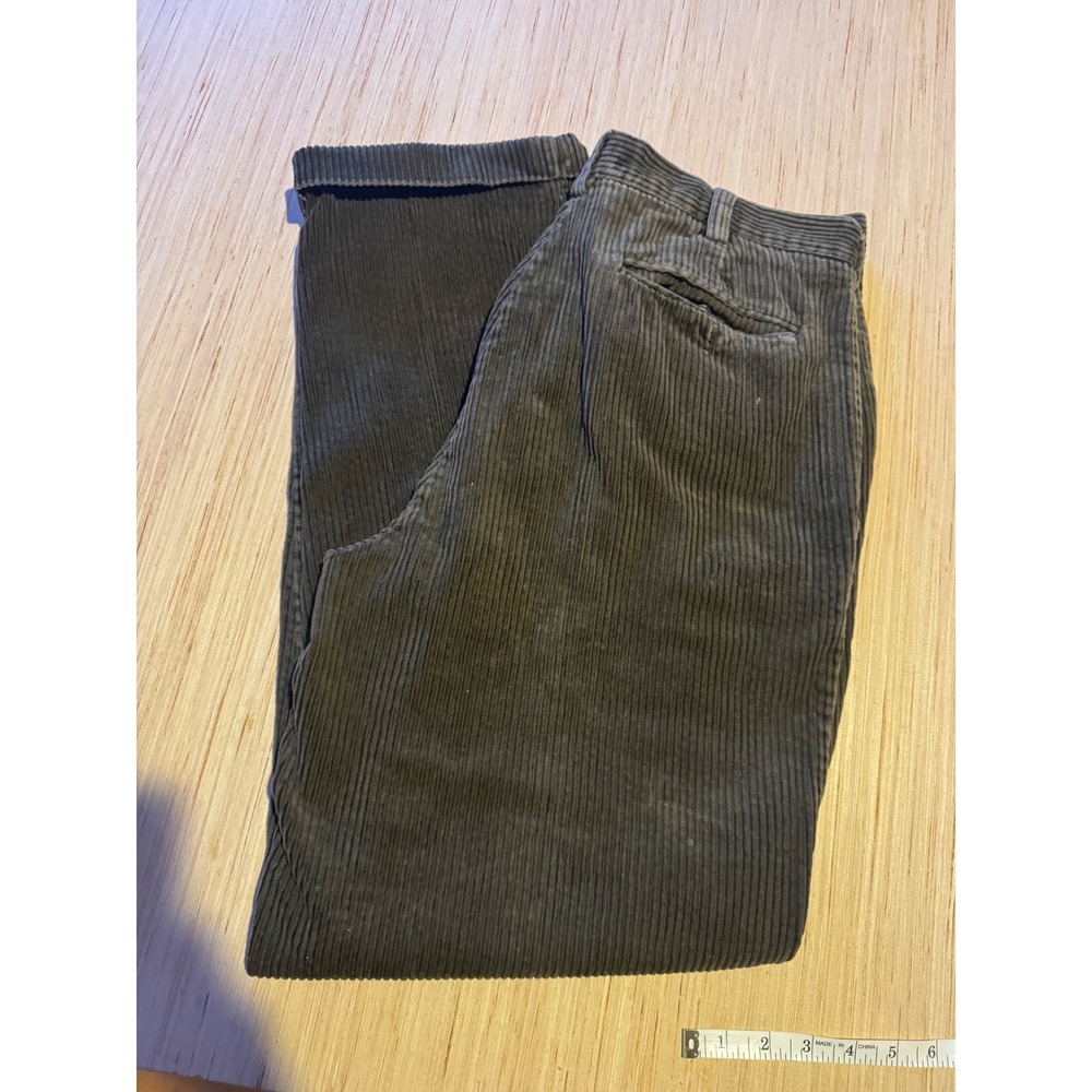 Munsingwear Corporate Gear Mens Pleated Corduroy Pants Olive Green 32x31 44